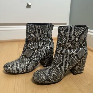 Grey Snakeskin Booties